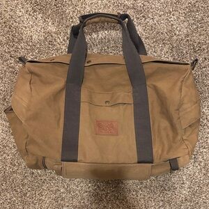 Brixton Men's Canvas Bixby Duffel Bag in Brown with Black Straps